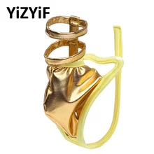 Купальники Мужское нижнее белье для гомосексуалистов мужские стринги бикини трусы нижнее белье-шорты из лакированной кожи без косточек нижнее белье, мужские трусы