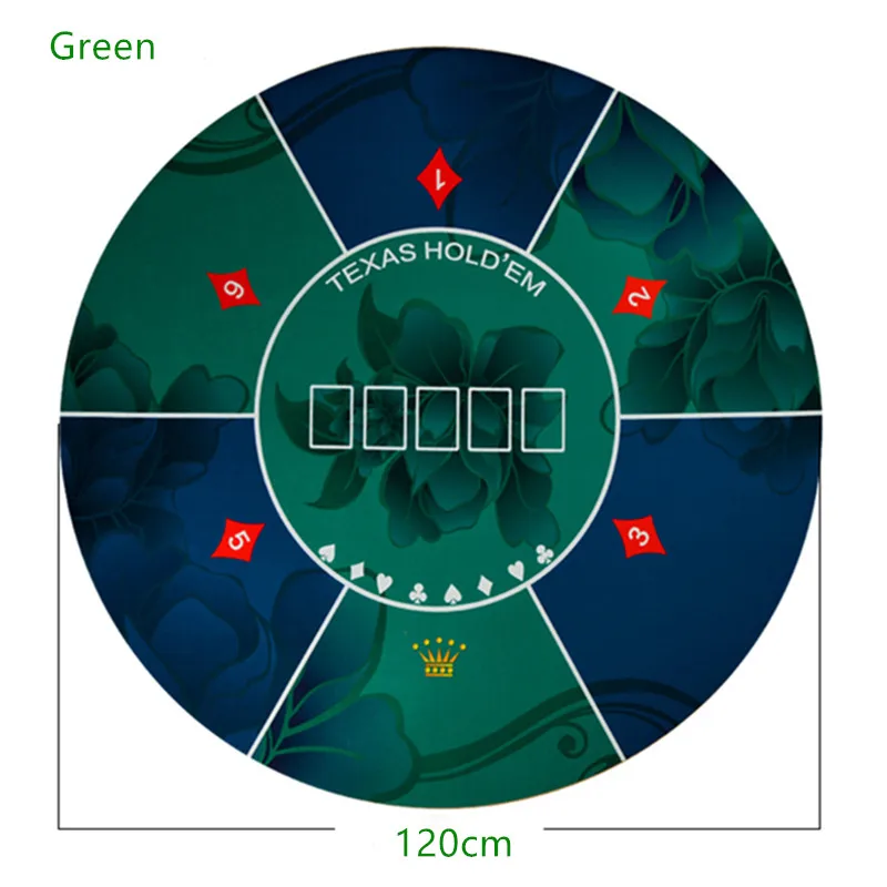 Texas Hold'em Poker Mat 1.2*1.2m round table flower pattern rubber gaming mat
