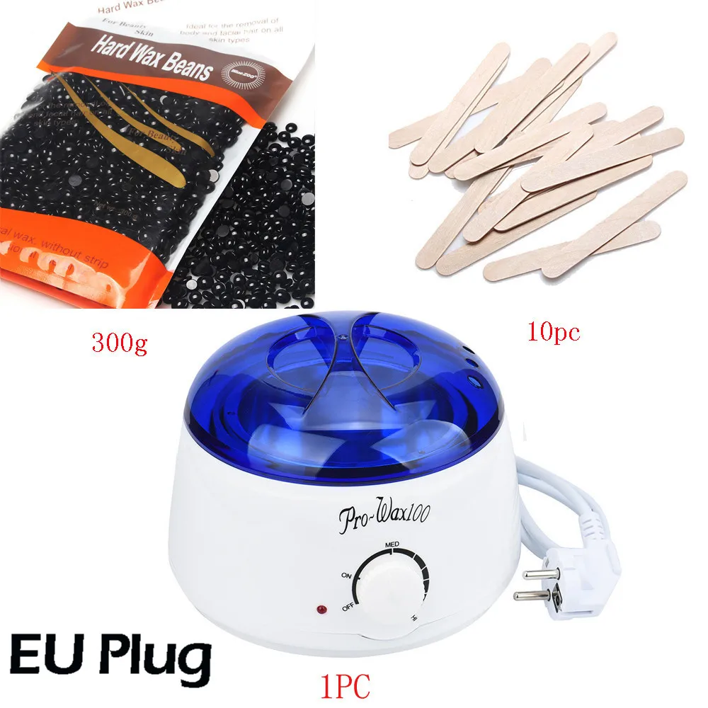 

Hard Wax Beans 300g waxing Wiping Sticks Hot Wax Warmer Heater Pot Depilatory MINI SPA Hand Epilator Set hair removal machine