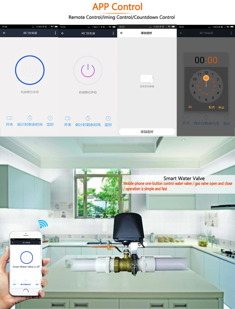 Spetu Wifi умная водяная система автоматизации умного дома клапан для газовой воды контроль работы Amazon alexa, Goole Assistant, IFTTT