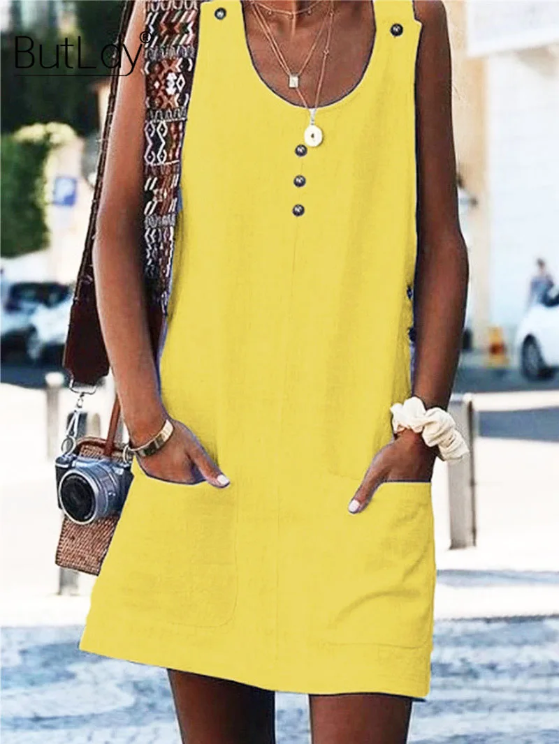 Orange Button Cotton Line Short Summer Shirt Jumper Dress Women 2019 Off Shoulder Beach Dress Casual Mini Swing Dress Sundress