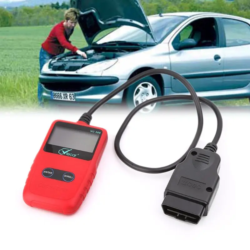 VC309 OBDII/считыватель кода EOBD автомобиля диагностический универсальный, оптический II сканер Портативный Авто инструмента диагностики с