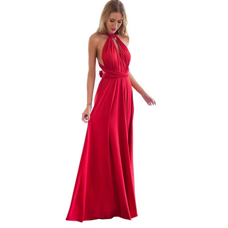 Sexy Women Multiway Wrap Convertible Boho Maxi Club Red Dress Bandage Long Dress Party Bridesmaids Infinity Robe Longue Femme