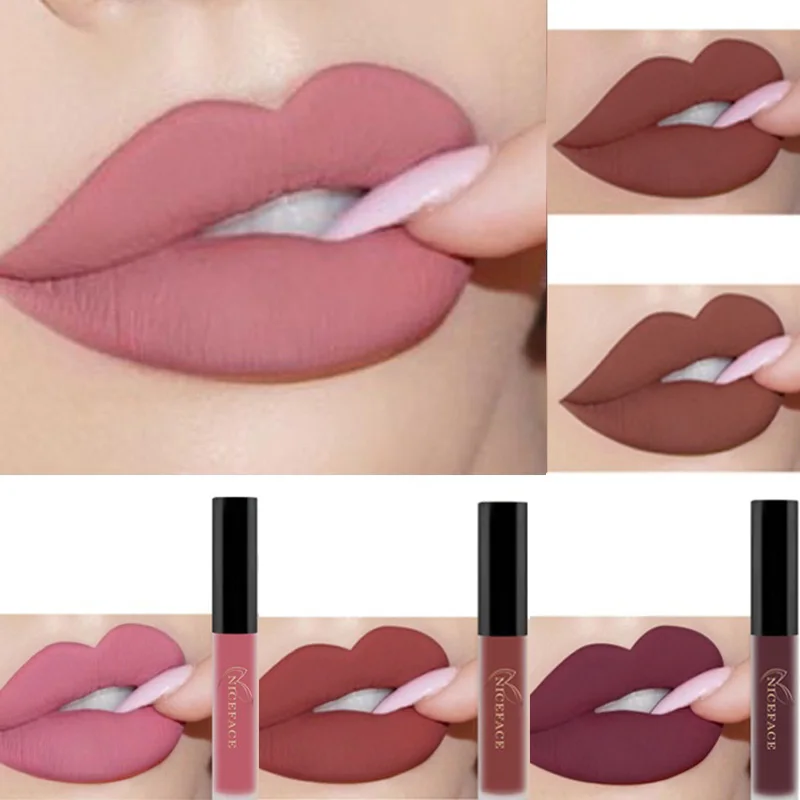 

Waterproof Velvet Matte Lip Gloss Makeup Matte Lipstick Liquid Lipgloss Cosmetics Long Lasting Lips Tint Batom Lip Gloss