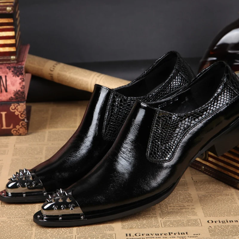 new dress shoes black with decorative metal tips genuine leather size 15 mens dress shoe