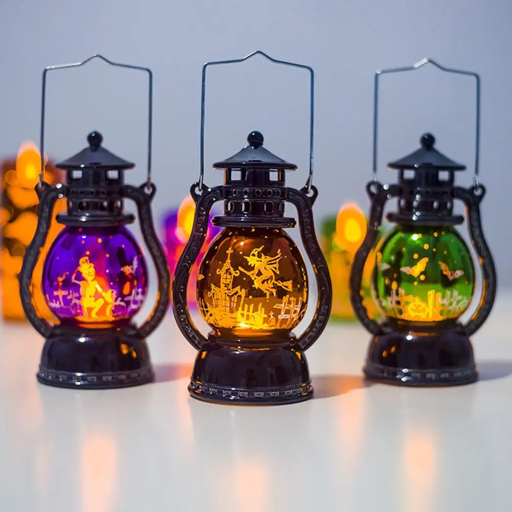 Halloween Retro Chandelier Decoration Small Lamp Oil Lantern Retro Holiday Party Ghost Festival Decoration Lights