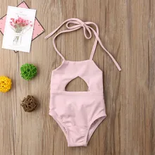 Летний купальник-бикини с открытой спиной для маленьких девочек, купальный костюм, пляжная одежда без рукавов, модные купальники, 40-45