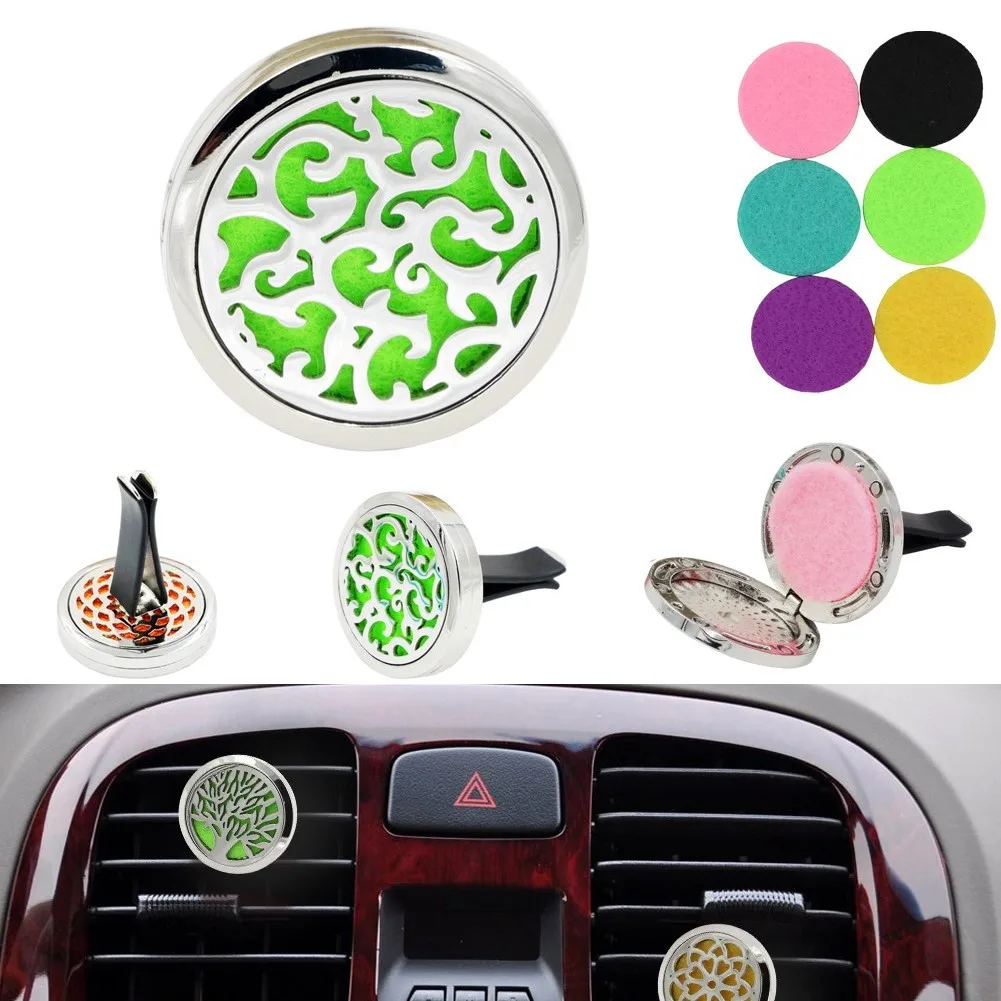 

Stainless Car Air Auto Vent Freshener Essential Oil Diffuser Gift Locket Decor Accesorios de coche #YL5