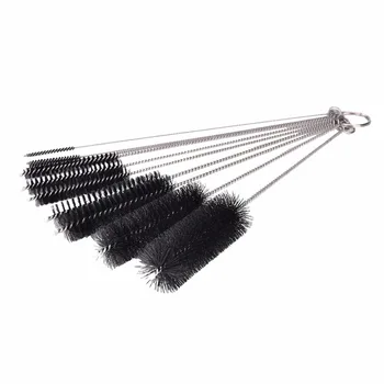 

10PCS Stainless Steel Pipe Tube Cylinder Bores Cleaning Brush Set with Keyring Tube Bottle Cleaning Brushes For Housework Tools