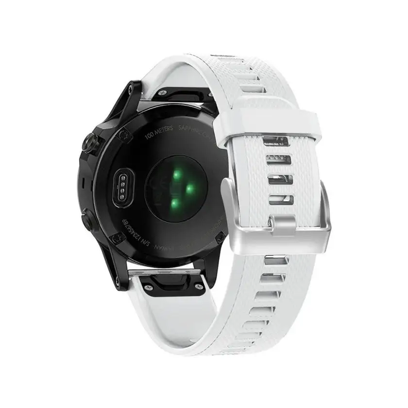 White Сменный силиконовый мягкий ремешок для Garmin Fenix 5, ремешок для часов gps, ремешок для часов, браслет montre, ремешок для часов, 22 мм - Цвет ремешка: White