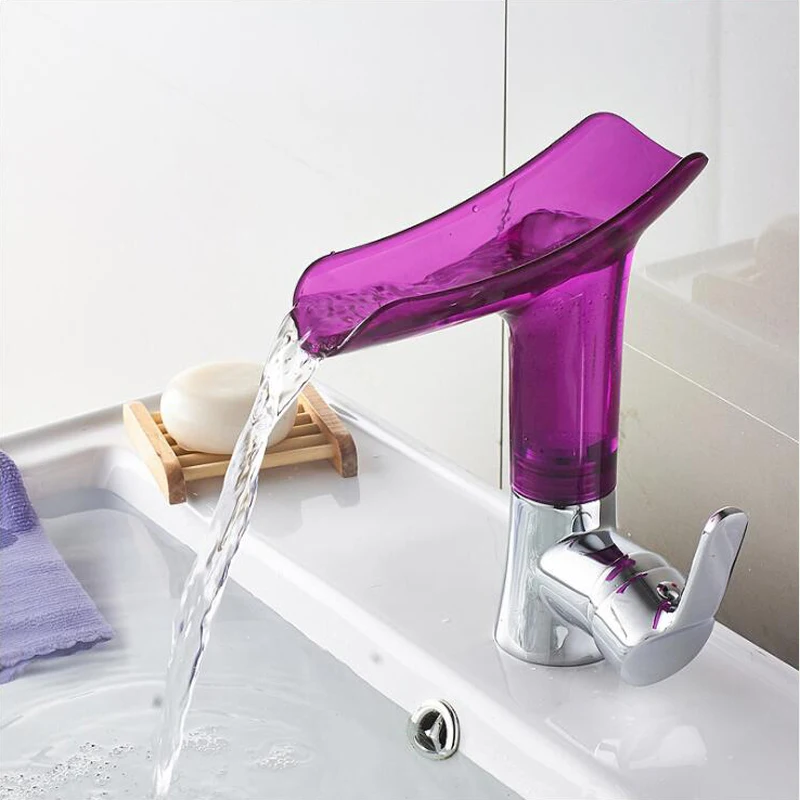 

Waterfall faucet for Bathroom Basin Basin Faucets Mixer Tap Single Handle Sink Mixer Tap Deck Mounted Bathroom Torneiras