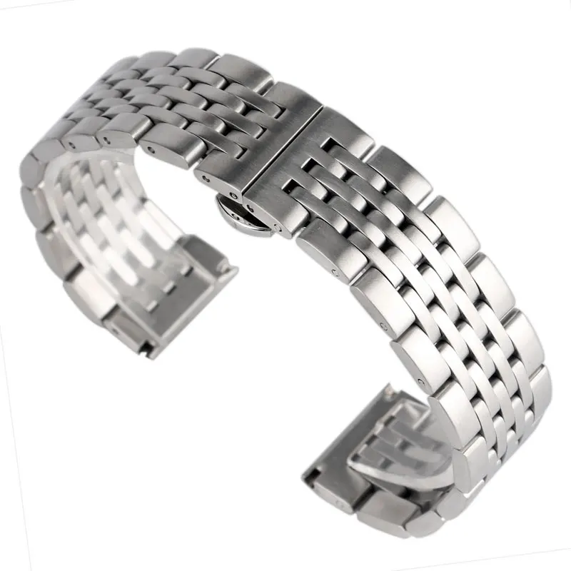 

Luxury Adjustable Stainless Steel Silver 20/22/24mm Push Button Hidden Clasp Men Replacement Bracelet Watch Band Strap