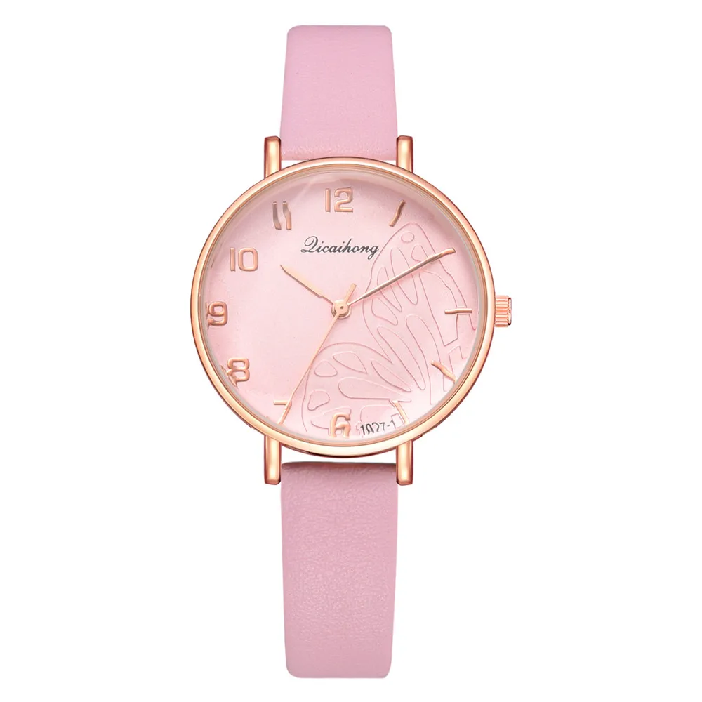 Fashionable Quartz Ladies Convex Glass Leather Clock Wrist watch Fashionable Quartz Ladies Convex Glass Leather Clock Wrist watch
