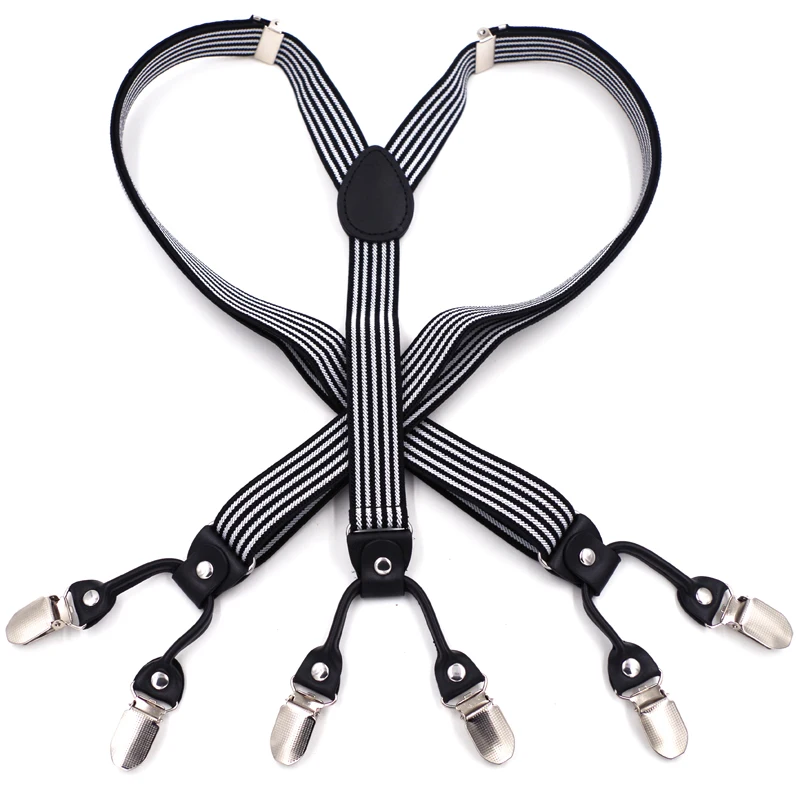 Мужские Регулируемые Эластичные подтяжки с 6 зажимами 2019*2 5 см 120|suspenders clips|men