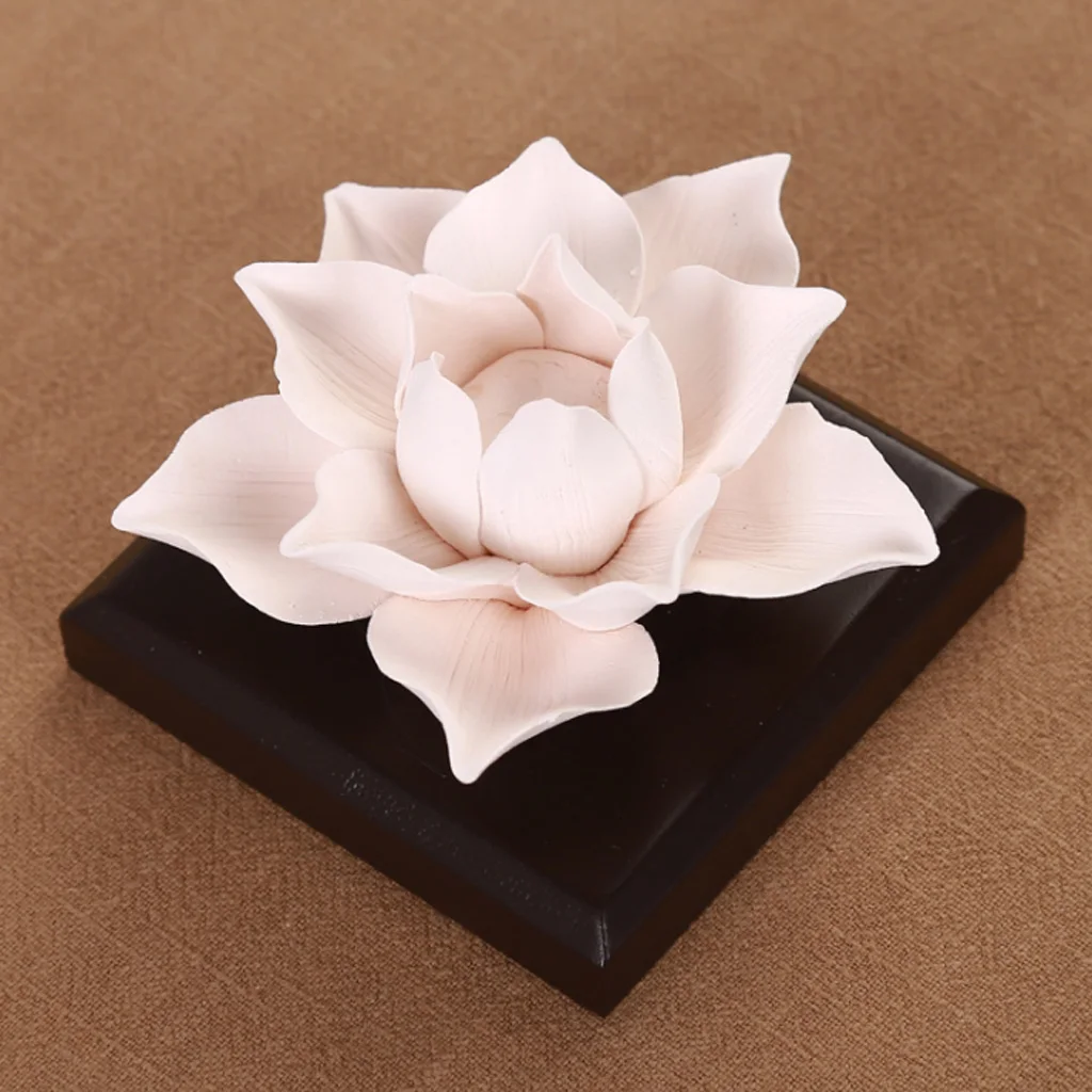 

3Pcs White Flower Ceramic Air Freshener Perfume Scent Diffuser Ornament Crafts Household Home Table Car Decoration