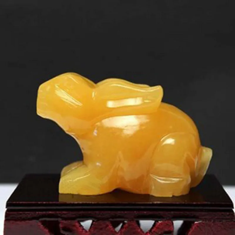 Natural jade Topaz twelve Zodiac rabbit ornaments | Дом и сад