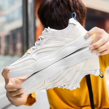 

Hot Sale 2019 New Men Running Shoes Breathable Wear Resistant Shoes Comfortable Summer Male Gym Sneakers Mesh Flats Canvas Shoes