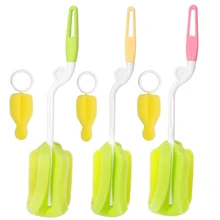 1 комплект; Новинка; 360 градусов вращающийся спин спонжевой насадки для малышей и детей постарше детская бутылка для комления молоком для чистки щетки для чистки