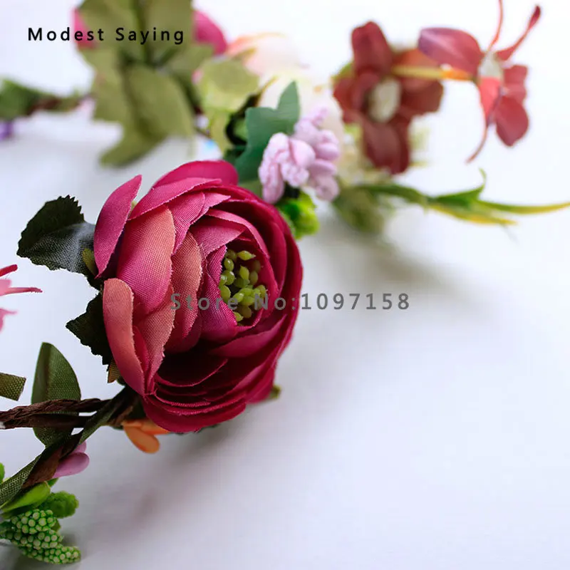 С садовой розой Свадебная голова цветы свадебный головной убор свадебный венок украшения Свадебные аксессуары цветочный головной убор для женщин