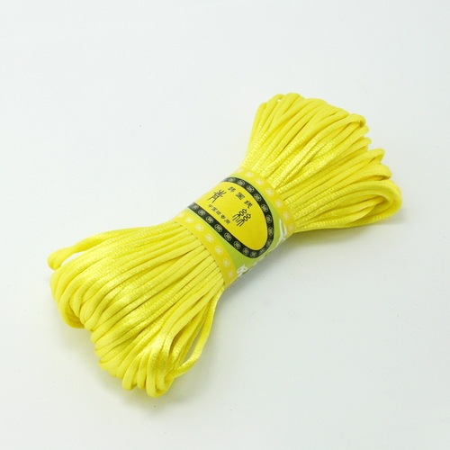20M Solid Chinese Knot Cord Rattail Silk Satin Braided String For DIY Bracelet Rope Jewelry Making Beading Braided Threads