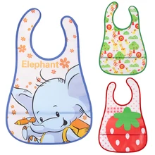 Baby Bibs Waterproof Kids Cute Cartoon Elephant Giraffe Strawberry EVA Baby Apron Children Baby Bandana Bibs Girls Infants Burp