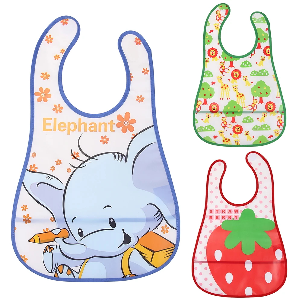 

Baby Bibs Waterproof Kids Cute Cartoon Elephant Giraffe Strawberry EVA Baby Apron Children Baby Bandana Bibs Girls Infants Burp