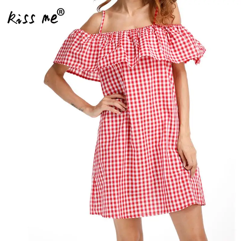 

red white off shoulder Slip Dress plaid tunics for beach cover ups robe de plage sheer cover up dress pareo praia beach tunic xl