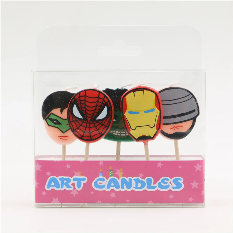5 Pieces Pack Spiderman Iron Man Logo Candle Kids Decorative Candles Birthday Candles For Cake Decoration Bougie Anniversaire Candle Speaker Candle Holders For Salecandle Pics Aliexpress