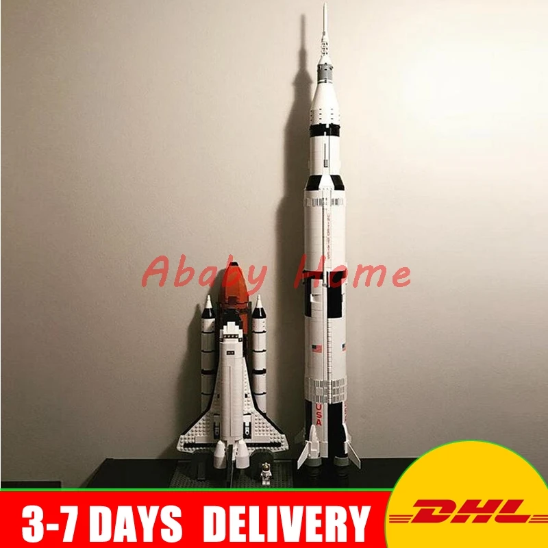 

In Stock LEPIN 16014 Space Shuttle Expedition+ 370 Apollo Saturn V Launch Vehicle Model Building Blocks Bricks Toy 10231 213