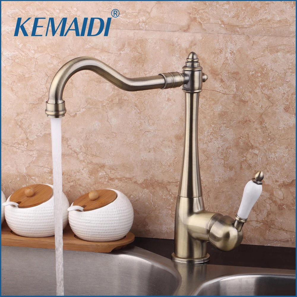 Hot Cold Kitchen Sink Mixer Taps Spout Single Lever Tap Brass Faucet Uk Stock