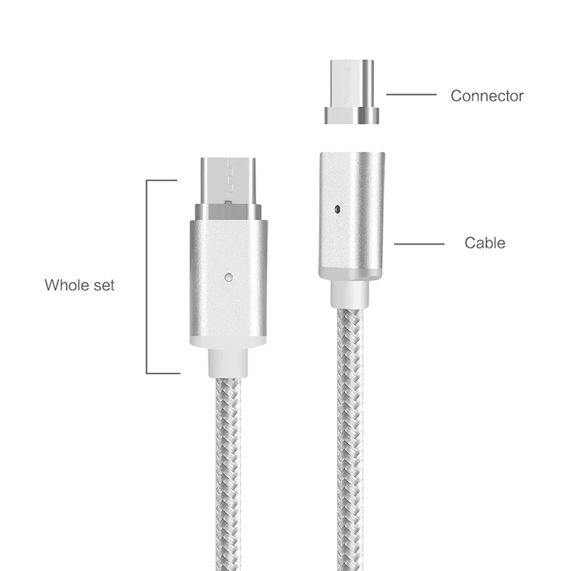 Магнитный Тип-C кабель USB кабель с нейлоновой оплеткой Магнитный кабель(3.3ft) Тип-C/Micro USB кабель для LG G5 V20, Nexus 5X6 P, Google Pixel XL, хуа