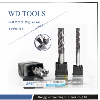 

10mm x 100mm 4 Flute HRC55 Center Cutter longer Tiain Carbide Flat End Mill Bit Suit For Home General Building Engineering
