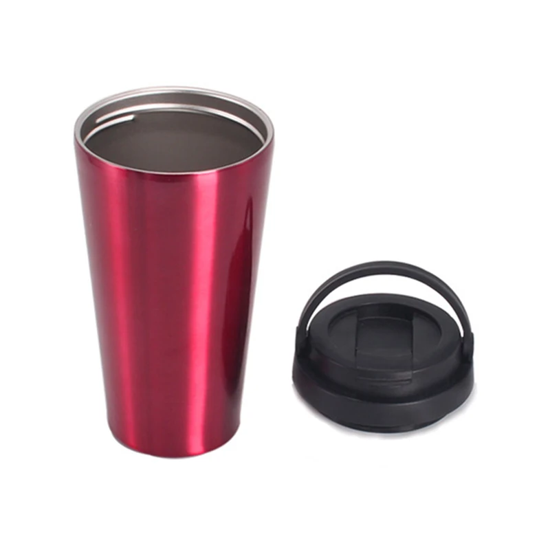 

500ml Vacuum Insulated Travel Coffee Mug Stainless Steel Tumbler Coffee Tea Cup Thermos Flask Water Bottle With Lid & Haul Loop