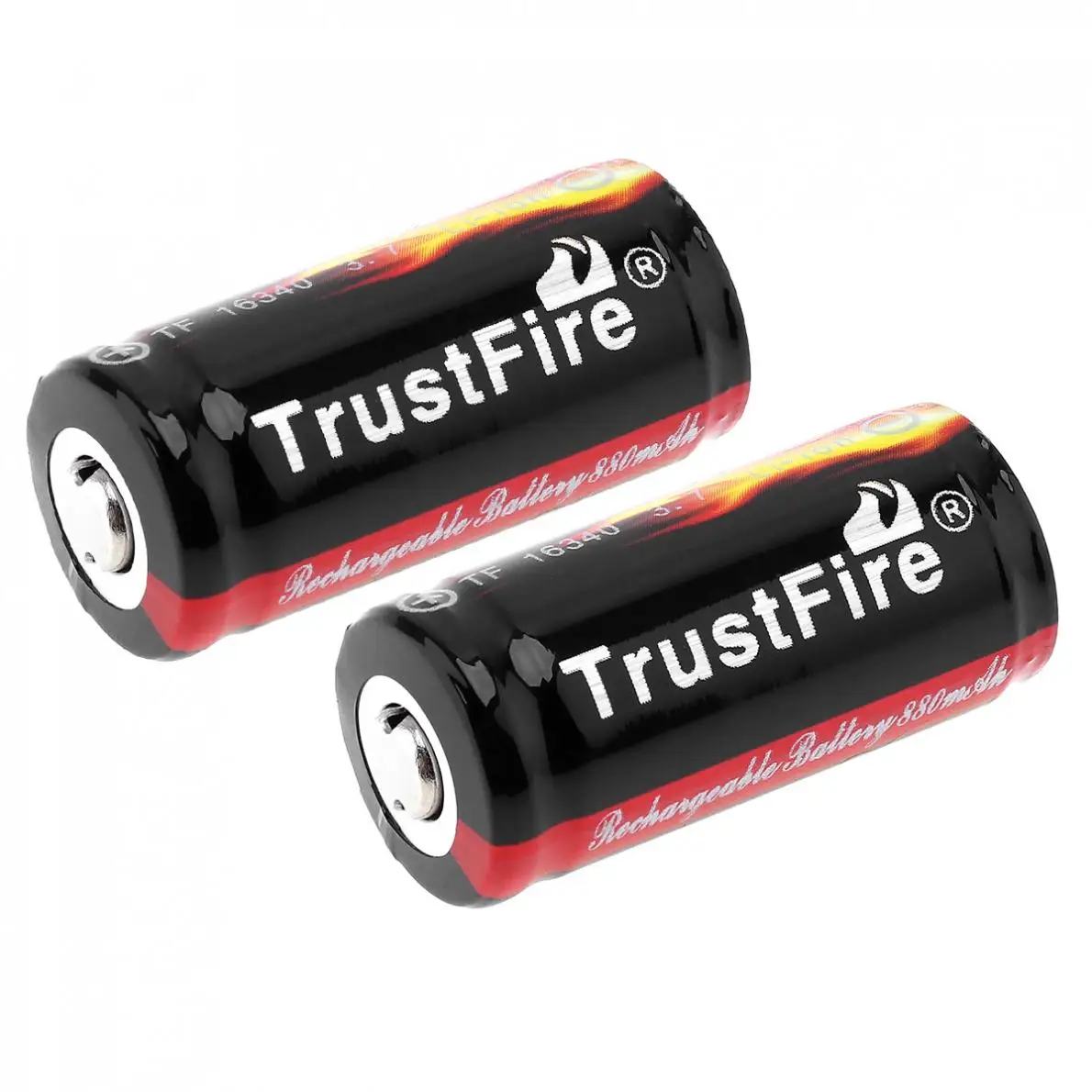 TrustFire 8 шт Подлинная Полный Ёмкость 880 mAh 16340 RCR123 CR123A 3,7 V защищенный выключатель питания Перезаряжаемые Батарея