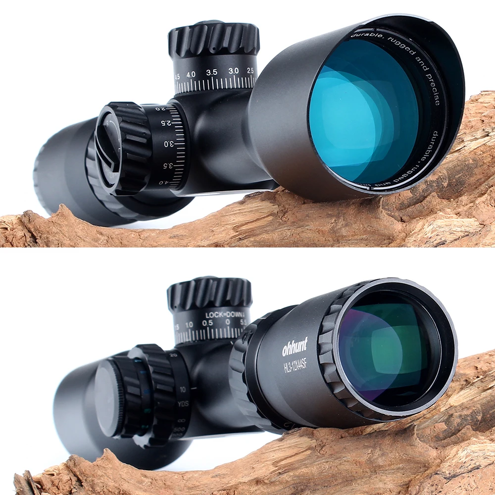 ohhunt HL 3-12X44 SF Compact Hunting Optics Riflescopes Glass Etched Reticle Side Parallax Turrets Lock Reset Shooting Scope (14)