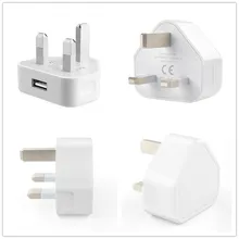 1Pc 3 Pin USB Power Adaptor Charger For Mobile Cell Phone Tablet UK Plug Mains Wall