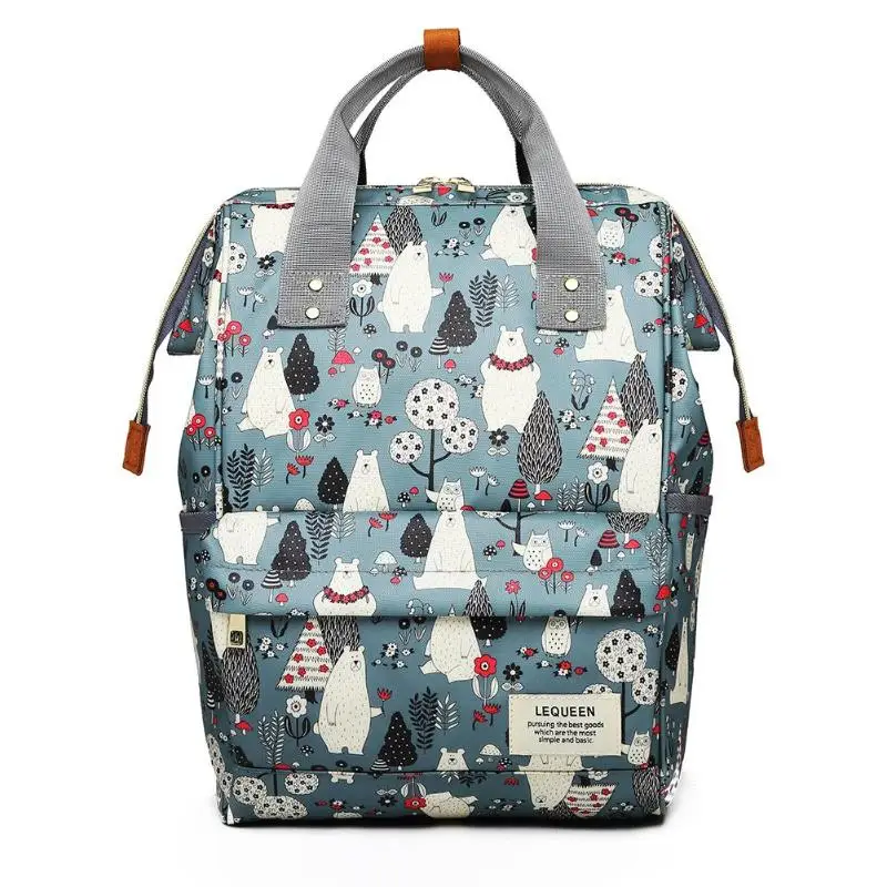 LEQUEEN Мумия сумка для беременных и для подгузников уход за ребенком большая емкость рюкзак на молнии для кормления дизайнерская коляска детская сумка рюкзак для подгузников - Цвет: 22