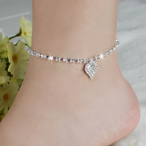 Multi-pattern Crystal Anklets for Female, Wedding Sandal, Beach Star, Crystal Chain Foot Jewelry, Wholesale Fashion, 2024