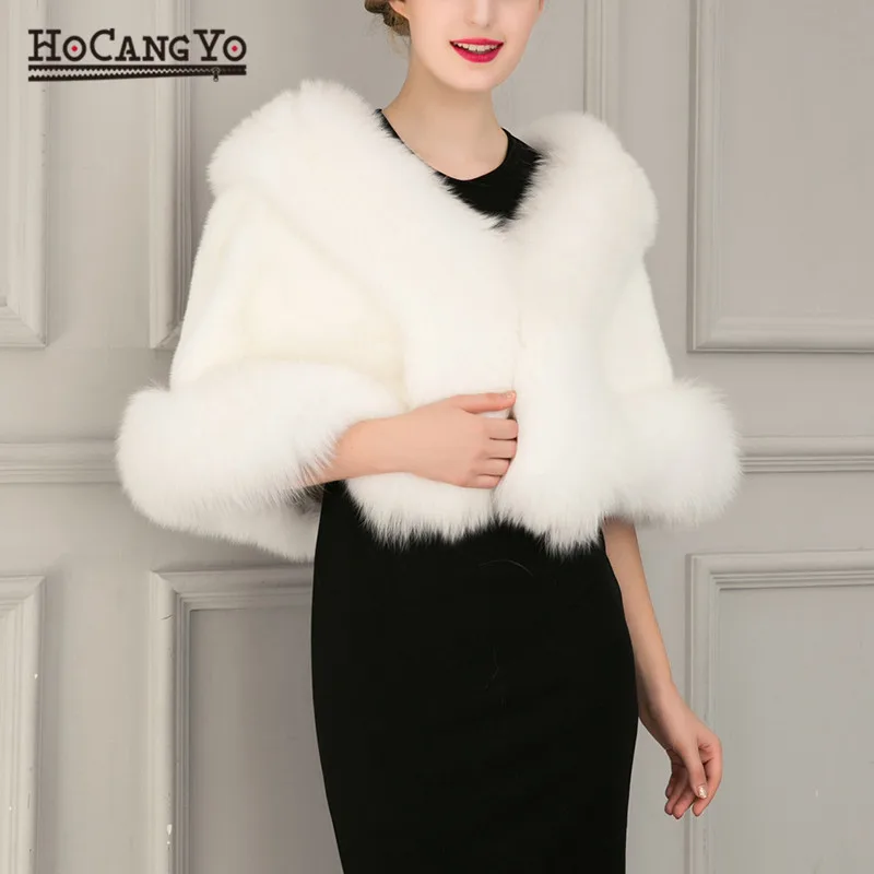 

HCYO Women Cape Coat Autumn Winter Free Size Faux Fur Poncho Shawl Womens Sleeveless Vest Coats Women Winter Shawls Thick Capes