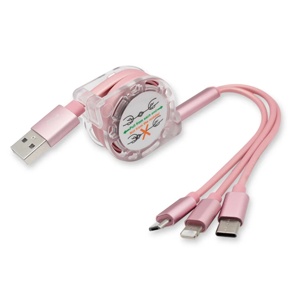 

Extension one tow three data cable type-c 2a three-in-one charging line universal quick charging line