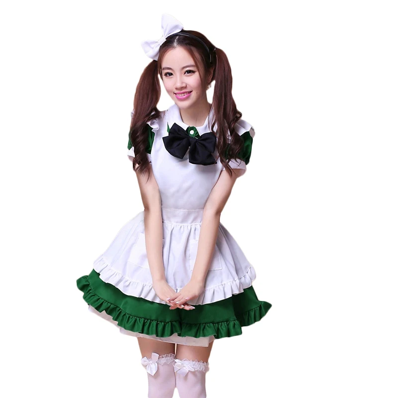 RestaurantMaiduniformsuperadorablegreenmaidoutfitCosplaywomensclothingLolitacostume