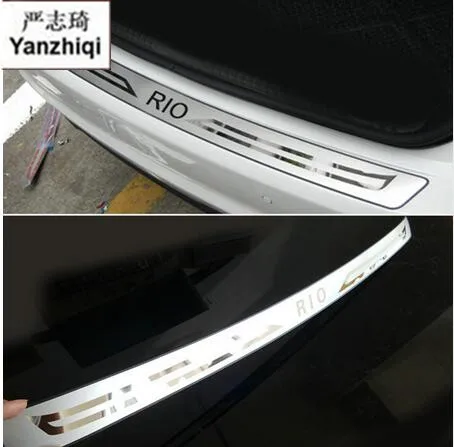 

Free shipping 1pc car styling for 2012-2015 KIA RIO K2 sedan Stainless Steel back rear trunk Sill Scuff Plate Protection pedal