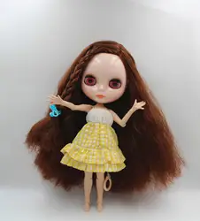 Кукла blygirl blyth кофе коричневые волосы Обнаженная кукла с гибкими суставами 19 совместное 085BL4875DIY кукла может изменить макияж