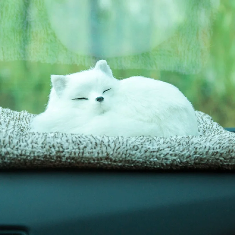  Car Ornament Plush Simulation Cute Sleeping Dog Puppy Dashboard Decoration Automobile Interior Home