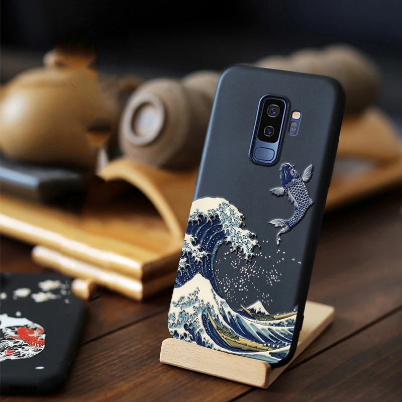 

for Samsung Galaxy S10 S10e Note 9 8 S9 S8 Plus S7 S6 edge Case 3D Embossed Matte Soft Back Cover LICOERS Official Case Fundas