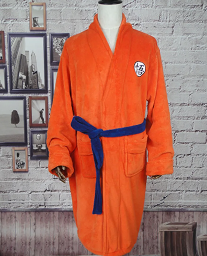 Аниме Dragon Ball тепловой фланелевый Халат зимний, мужской, плотный банный халат-кимоно Сон Гоку костюмы для косплея халат A60618