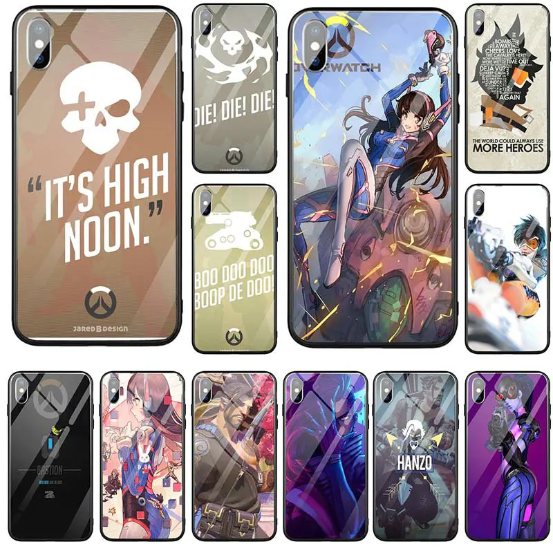 Overwatchs жнец АУ рейнхардт PC закаленное Стекло случаи мобильного телефона для Iphone 5