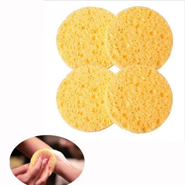Best Price 10 PCs Natural Wood Fiber Round Yellow 8cm Dia Face Wash Cleansing Sponge Makeup Tools Accessories Best Price 10 PCs Natural Wood Fiber Round Yellow 8cm Dia Face Wash Cleansing Sponge Makeup Tools Accessories