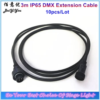 

10pcs IP65 LED Outdoor PAR Stage Light 3m DMX Signal Extension Cable 3Pin DMX Waterproof Extension Wire Cable For Outdoor Light