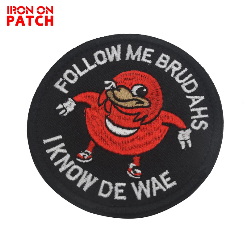 Ugandan Knuckles Follow Me Brudahs I Know De Wae патч на жилет DIY тактические Бейджи для рюкзака Black Meme